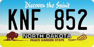 ND license plate KNF852