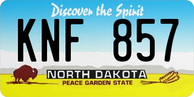 ND license plate KNF857