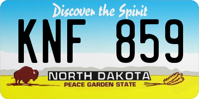 ND license plate KNF859
