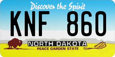 ND license plate KNF860