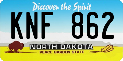 ND license plate KNF862