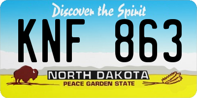ND license plate KNF863