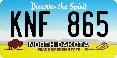 ND license plate KNF865