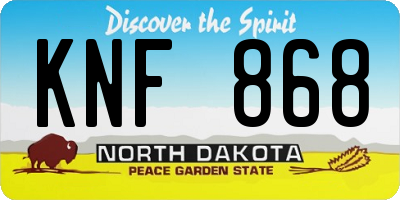 ND license plate KNF868