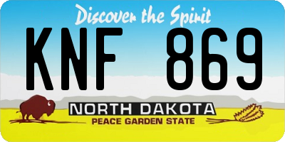 ND license plate KNF869