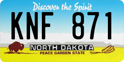 ND license plate KNF871