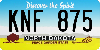 ND license plate KNF875