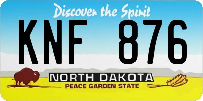 ND license plate KNF876