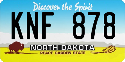ND license plate KNF878