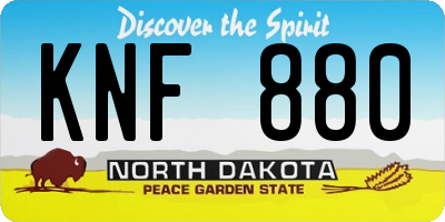 ND license plate KNF880