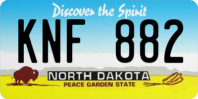 ND license plate KNF882