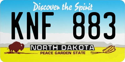 ND license plate KNF883