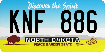 ND license plate KNF886