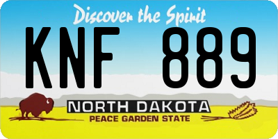 ND license plate KNF889