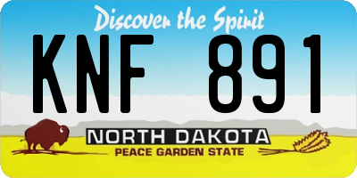 ND license plate KNF891