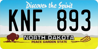 ND license plate KNF893