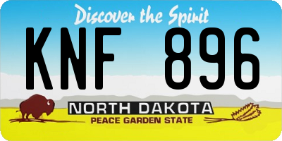 ND license plate KNF896