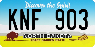 ND license plate KNF903