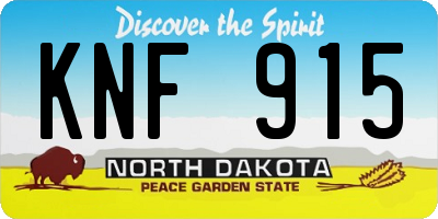 ND license plate KNF915