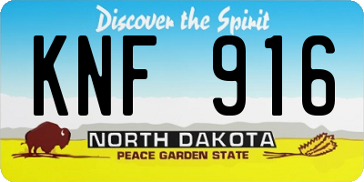 ND license plate KNF916
