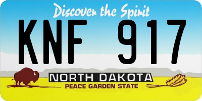 ND license plate KNF917