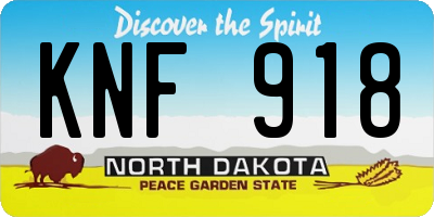 ND license plate KNF918