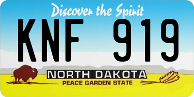 ND license plate KNF919