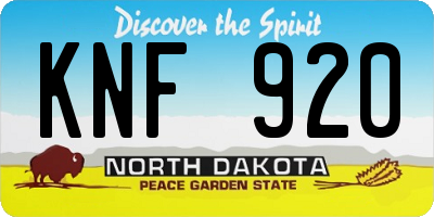 ND license plate KNF920