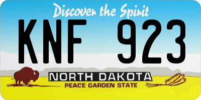 ND license plate KNF923