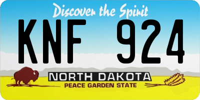 ND license plate KNF924