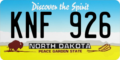 ND license plate KNF926