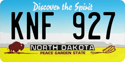 ND license plate KNF927