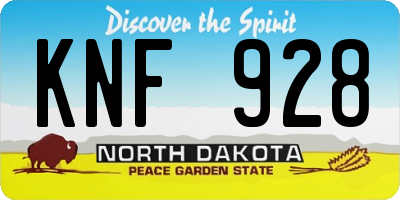 ND license plate KNF928