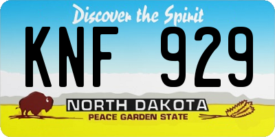 ND license plate KNF929