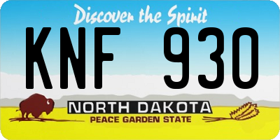 ND license plate KNF930