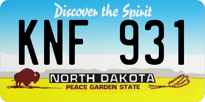 ND license plate KNF931