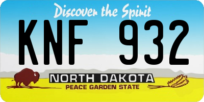 ND license plate KNF932