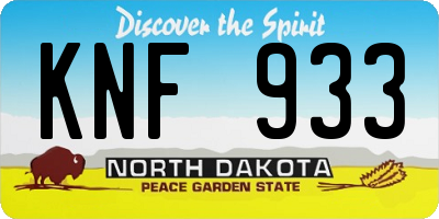 ND license plate KNF933