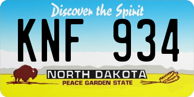 ND license plate KNF934