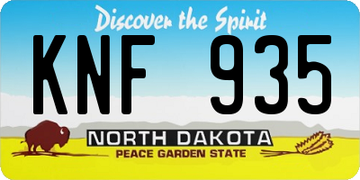 ND license plate KNF935