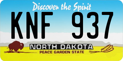 ND license plate KNF937