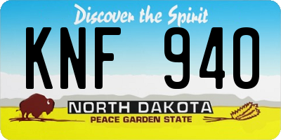 ND license plate KNF940