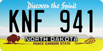 ND license plate KNF941