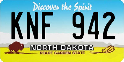 ND license plate KNF942
