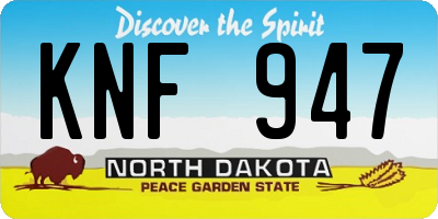 ND license plate KNF947