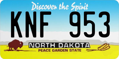 ND license plate KNF953