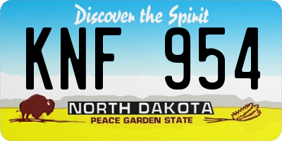 ND license plate KNF954