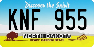 ND license plate KNF955