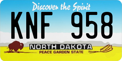 ND license plate KNF958