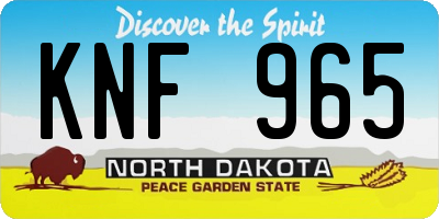 ND license plate KNF965